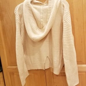 Abound Hooded Back Slit Cozy Rib Knit Sweater Size Small NWT